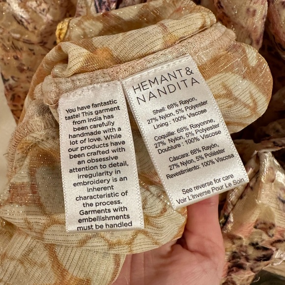 HEMANT AND NANDITA Kalon One Shoulder Belted Mini Dress White Cyber Size Small - Picture 8 of 11